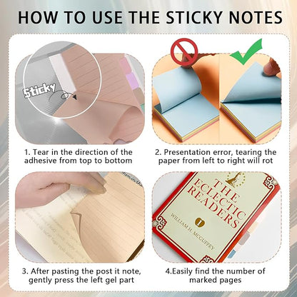 Sticky Notes Set, Sticky Notes Tabs, 920 Pack, Divider Sticky Notes, School Supplies, Office Supplies, Planner Sticky Notes, Sticky Note Dividers Tabs, Book Notes, Back to School Supplies (Blue-Large)