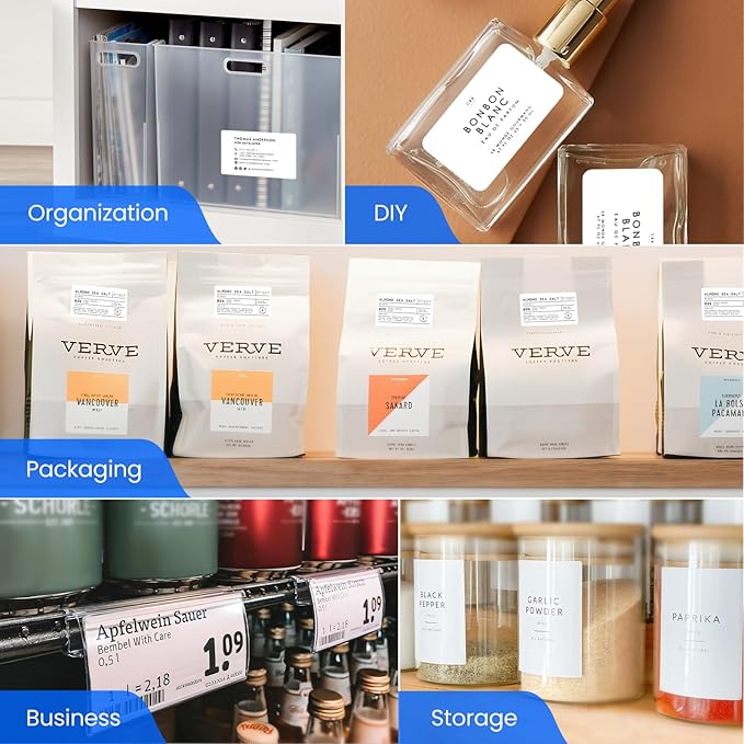 Clabel Thermal Label for 221B Label Maker, 1.57'' x 2.76'' (40x70mm) Thermal Sticker Labels Tape, Waterproof Oil-Proof Tear-Proof Labels Paper, 1 Roll of 105PCS Self-Adhesive Multipurpose Tape