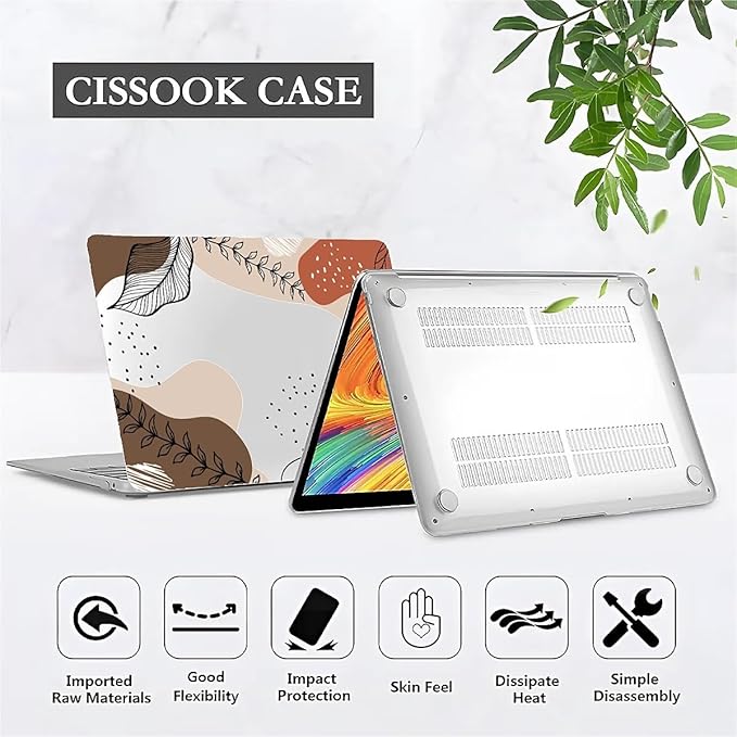 Compatible with 16.2 Inch MacBook Pro 2485/A2780, Tropical Leaves Hard Plastic Shell Cover Case