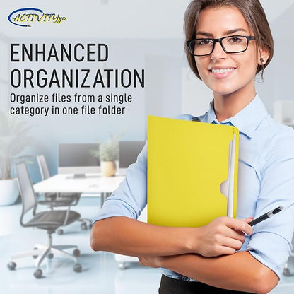 Yellow File Jackets, Flat-No Expansion, Letter Size, Reinforced Straight-Cut Tab, 10 Pack