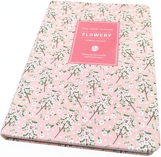 Flowery Journal, Planner Notebook and Calendar Schedule Organizer (Pink Cherry Blossom, A7(5 inch))