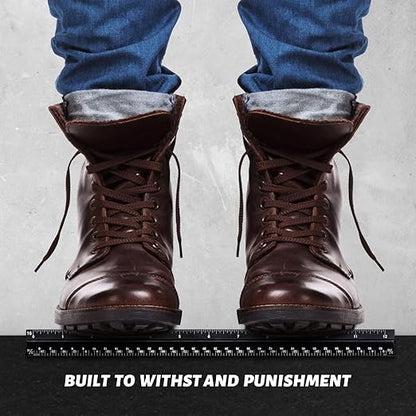 Architectural Scale Ruler with Straight Ruler, 12 Inches Imperial Measurements, Blcak Laser-Etched Aluminum Architect Triangular Ruler for Architects, Engineers, Architects, Students and Draftsman