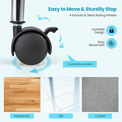 HOMGX 6 Drawer Rolling Storage Cart, 6 Drawer Organizer Trolley, Storage Drawer Carts, Rolling Cart for Office and School Organizer, Color