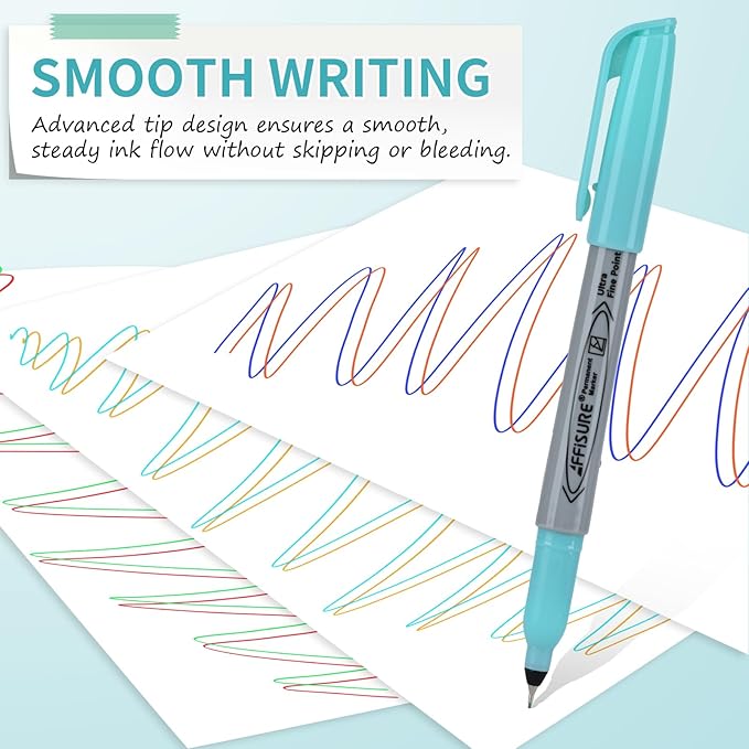 Permanent Markers, Ultra Fine Point Markers Set,48 Assorted Colors Work on Wood, Plastic, Paper, Metal, Stone, Glass for the Artist、Kids、Adult, 48 Count