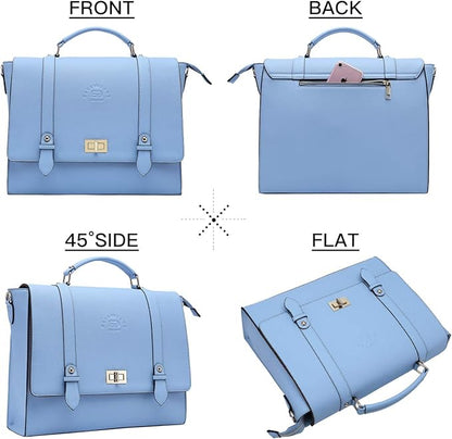 15.6-Inch Laptop-Briefcase-for-Women,Work-Bags Unique Laptop Messenger Bag Satchel-Bag Laptop-Computer Bag with Professional Padded Compartment for Tablet Notebook Ultrabook-Baby Blue Jay