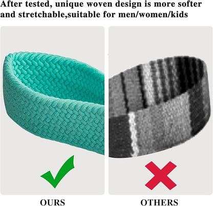 Fishent Stretchy Wristlet Keychain,Braided Cute Wrist Lanyards for Keys, Key Chain Holder for Women Men, Wrist Strap Keychain for Car Keys Phone Camera Wallet ID Badges Card (Lake Blue)