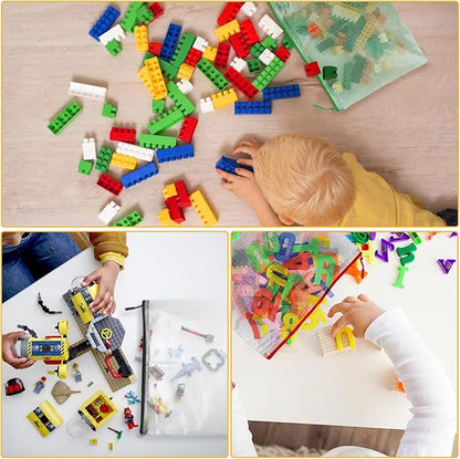 24pcs Mesh Zipper Pouch Bags - A4 Zipper Bags for Classroom Organization, Board Game & Puzzle Storage