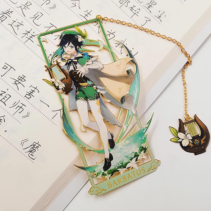 Albedo with Chain Original Genshin Impact Metal Bookmark - Collect All Your Favorite Characters!