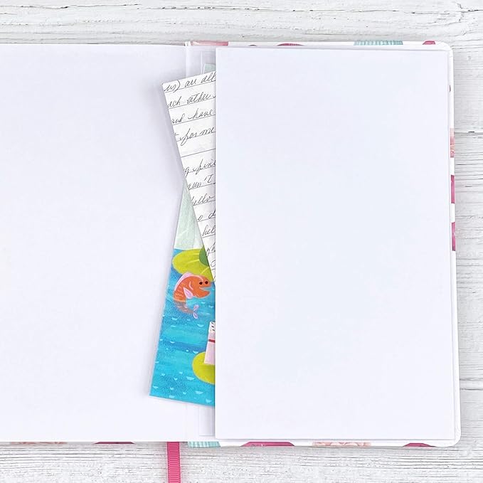 RICCO BELLO Wide Ruled Hardcover Diary Journal School Notebook for Kids, Tweens - Bookmark, Band Closure, Storage Pocket, 5.7 x 8.4 Inches, 192 Pages, (Be A Unicorn)