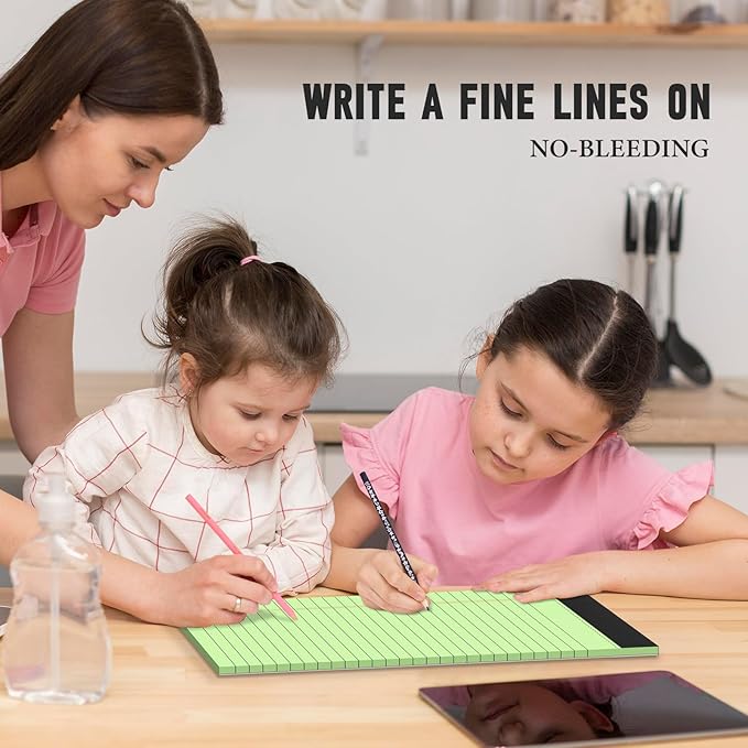 8.5 x 11 Legal Pads, 6 Pack Colored Legal Pads, Wide Ruled, Note Pads 8.5 x 11, Writing Pad, Multicolor Perforated Note Pads with Sturdy White Back, 30 Sheets Per Notepad for School, Home, Office