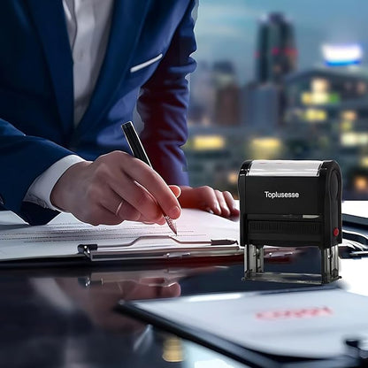 Non-MACHINABLE Stamp Self Inking Non Machinable Rubber Stamp Office Message Stamp Office Supplies- Red Ink One Line