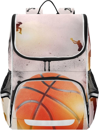 Basketball Backpack with Reflective Strip for Kids Boys Girls Elementary School Bag Removable Chest Strap