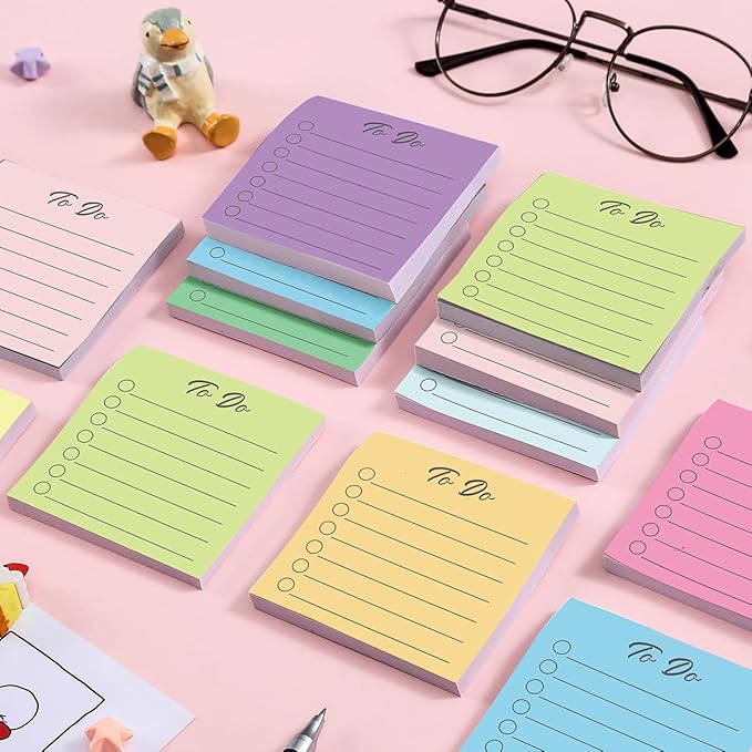 Post it Notes 3x3 Cute and Aesthetic Sticky Notes Planner Notepad - 450 Sheets - Desk Accessories for School, Office, and Home - Ideal Gifts for Teachers, Women, and Coworkers (to do)