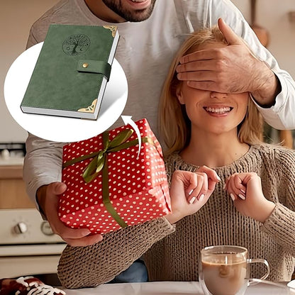 Lined Journal for Women Journals for Writing 260 Pages A5 Notebooks for Work Tree of Life Hardcover Leather Diary Journals, 5.7”x8.3”, Green