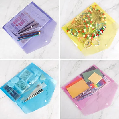 EOOUT 28pcs Folders for Documents, Plastic Envelopes with Snap Closure, Poly Folders, 8 Colors, A4 Letter Size, for School and Office Supplies