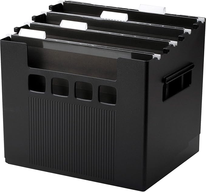 Pendaflex 43013 Desktop File w/Hanging Folders, Letter, Plastic, 12 3/4 x 10 x 11, Black