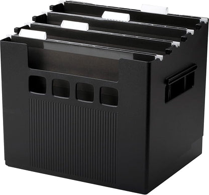 Pendaflex 43013 Desktop File w/Hanging Folders, Letter, Plastic, 12 3/4 x 10 x 11, Black