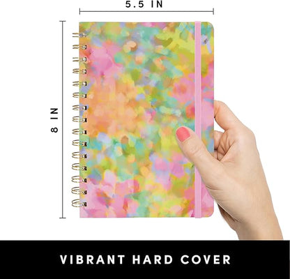 PAPERAGE Lined Spiral Journal Notebook, (Bright Whimsical Garden), 160 Pages, Medium 5.5 inches x 8 inches - 100 GSM Thick Paper, Hardcover, Double-Wire Spiral Journal & Notebook