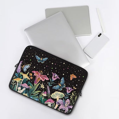 Butterfly Flower Laptop Sleeve for Women 10 inch Lap Top Case Portable Laptop Protector Zippered Pouches with Humanize Design Computer Carrying Case Star Briefcase