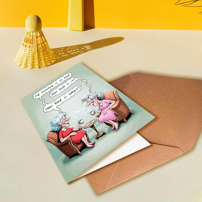 Funny Birthday Card For Women, Funny Wishes for 60th, 70th, 80th Birthday Card for Grandma, Sister, Aunt, Friend, Bad Memory, Suitable for Any Recipient, Unique Gift Creative with Envelope