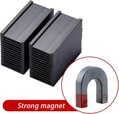 Eeoyu Magnetic Label Holders with Magnets Magnetic Data Card Holders with Clear Plastic Protectors for Metal Shelf, Whiteboard, Set of 30 (1 x 2 Inch)