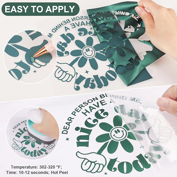 VINYL FROG Matte Metallic Heat Transfer Vinyl Roll HTV Vinyl - 12" x5ft Green Metallic Satin Iron on Vinyl for T-Shirts, Heat Press Vinyl for DIY Craft Designs