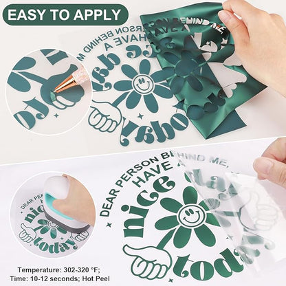 VINYL FROG Matte Metallic Heat Transfer Vinyl Roll HTV Vinyl - 12" x5ft Green Metallic Satin Iron on Vinyl for T-Shirts, Heat Press Vinyl for DIY Craft Designs