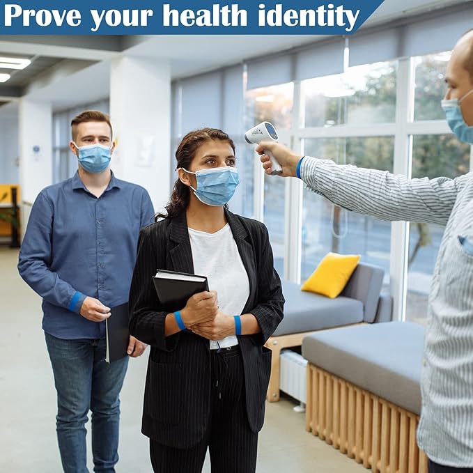 600 Packs Paper Wristbands for Events Neon Party Wristbands Colored Waterproof Paper Club Arm Bands Lightweight Identification for Concert Bar Entrance Admission(Blue)