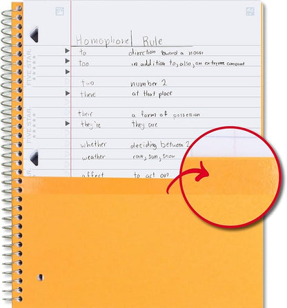 Five Star Spiral Notebook Plus Study App, 5 Subject, Wide Ruled Paper, Fights Ink Bleed, Water Resistant Cover, 8" x 10-1/2", 200 Sheets, Black (72045)