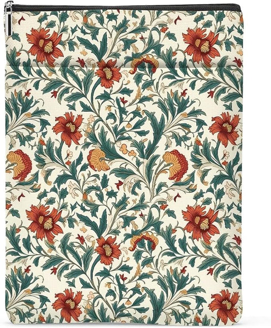 Botanical Book Sleeve, Classic Flower Book Covers for Paperbacks, Floral Book Pouch Book Protector, Book Lovers Gifts for Women Girls Wife, Book Accessories Book Club Gifts Christmas Birthday Gifts