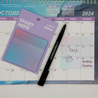 Gradient Transparent Sticky Notes, 8x8 cm See Through Notes for Annotating Bible Journaling Office Supplies, 50 Sheets/Pad, 4 Pads