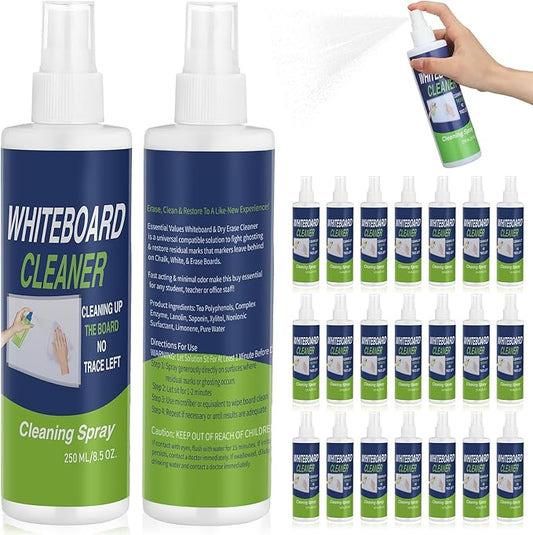 24 Pack Whiteboard Cleaner 8.5oz Dry Erase Board Cleaner White Board Cleaning Spray Dry Erase Cleaner Spray Removes Stubborn Marks from Whiteboard Chalkboard