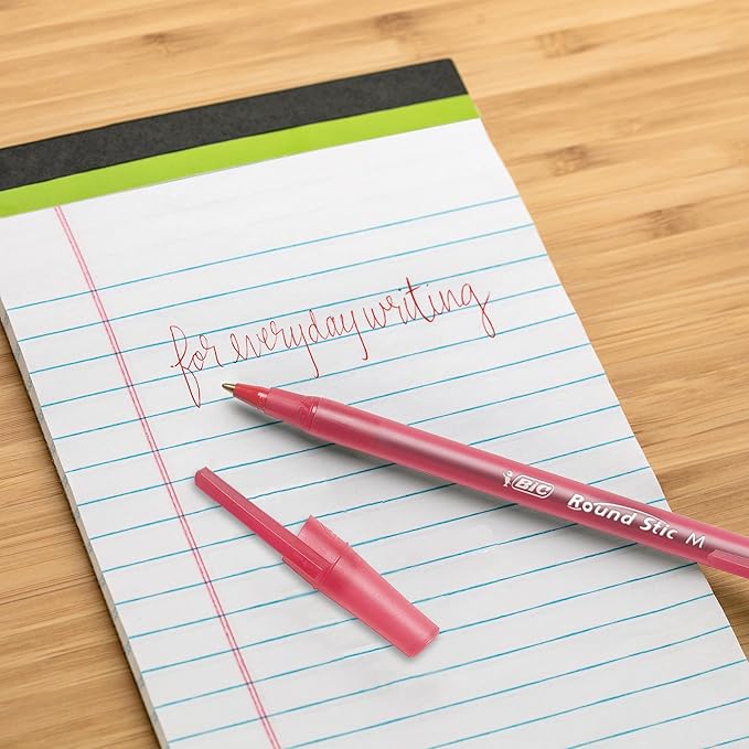BIC® Round Stic® Xtra Life Ball Point Pen; Red; 12 Pack