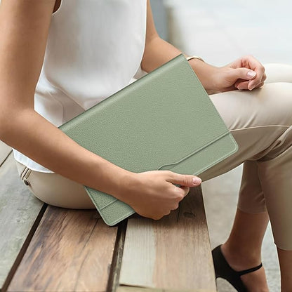 Fintie Sleeve Case for 12.4 Inch Microsoft Surface Laptop Go 3/2/1 (Model: 2013/1943), Premium PU Leather Protective Folio Book Cover with Large Pocket (Sage)