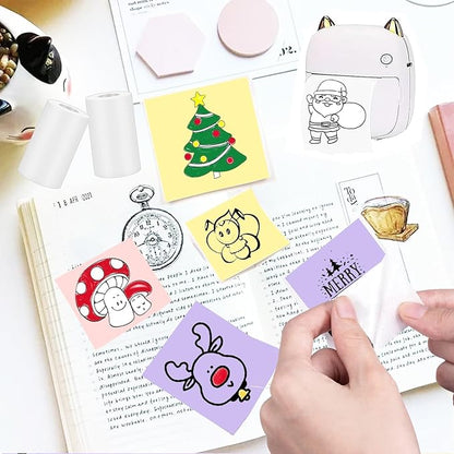 6 Rolls Colored Printer Paper, Self-Adhesive Thermal Paper with Black Character on Yellow/Purple/Pink Color Paper for Printer, 57mm x 25mm Sticker Printer Paper, 3 Color Thermal Labels