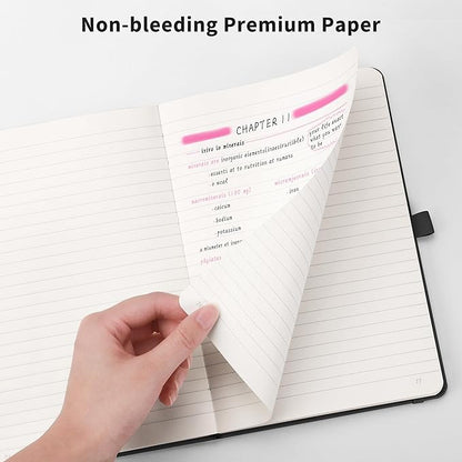 RETTACY Journaling Notebooks, A5 Lined Notebook Journal with 320 Numbered Pages, 5.7'' × 8.3'', Medium Size, Journal Notebook for Writing, Work, Leather Hardcover, 100 GSM Thick Paper (Orange)