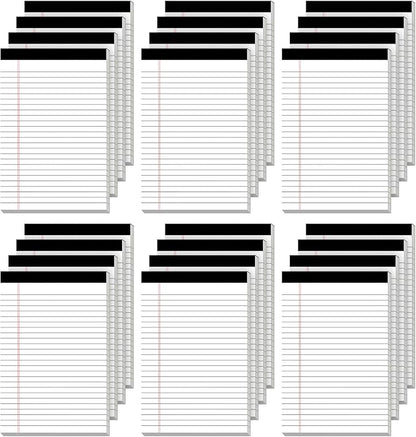24 Pack of Legal Pad Writing Pads 5" x 8" Notepad 80gsm Recycled Paper Small Legal Pads 25 Lines Note Pads Perforated Legal Pads 720 Sheets Double-Sided Printing Printed Legal Pads for School,