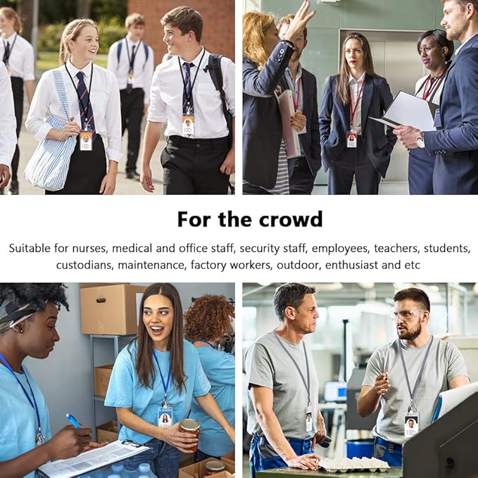 3 Pack Neck Lanyard with ID Badge Holder, Office Strap Lanyards, Stainless Metal Swivel Hook for Name Tag, Badge Holders, Keychains, Card, Orange