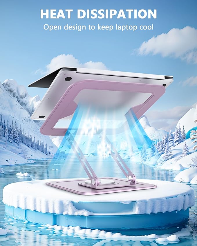 Laptop Srand for Desk,Laptop Riser for Desk, Adjustable Laptop Stand for Desk, Laptop Stand, Protable laptop stand Adjustable Height, Desk Laptop Stands,Stand for laptop on desk,Fits MacBook,Pink