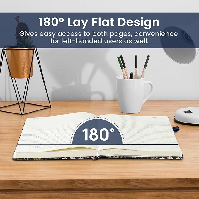 Lined Journal Notebook for Women & Men, Hardcover Leather Journal for writing, A5 College Ruled Notebook for Work & Note Taking, Perfect for Office School Home Supplies, 160 Pages, Patchwork Floral