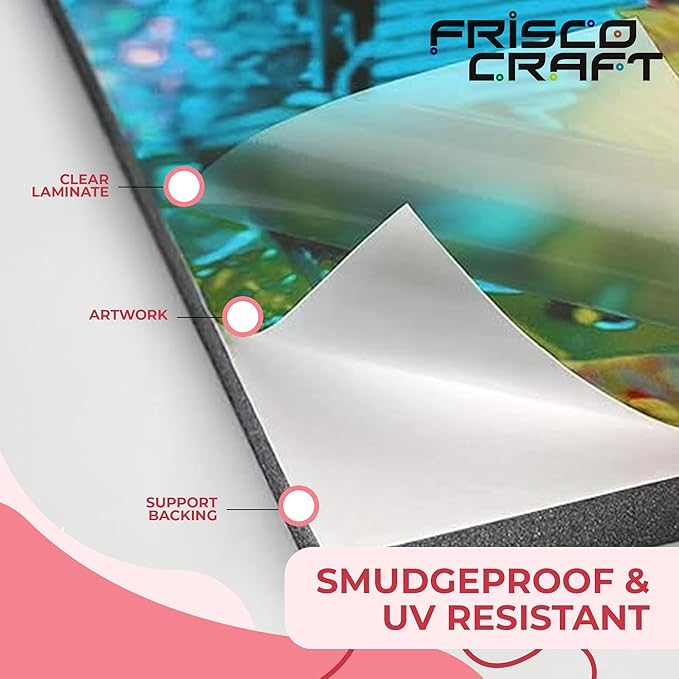 Frisco Craft Transparent Self Adhesive Laminating Roll - Self Laminating Sheets for Decals, Sticker, Photos & More - No Heat Sealing, Glossy, Clear Sheets (12" x 10 ft)