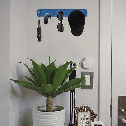 8 Pcs Felt Pin Board Bar Strips Bulletin Board for Bedrooms Offices Home Wall Decoration, Notice Board Self Adhesive Cork Board with 50 Push Pins for Paste Notes, Photos, Schedules (Multi-Blue)