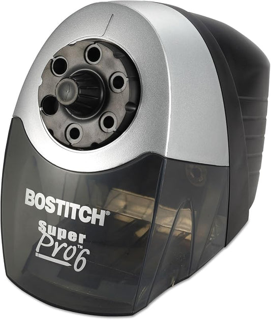 Stanley Bostitch SuperPro6 Commercial Pencil Sharpener with 6 Holes and Industrial Motor, Gray (EPS12HC)