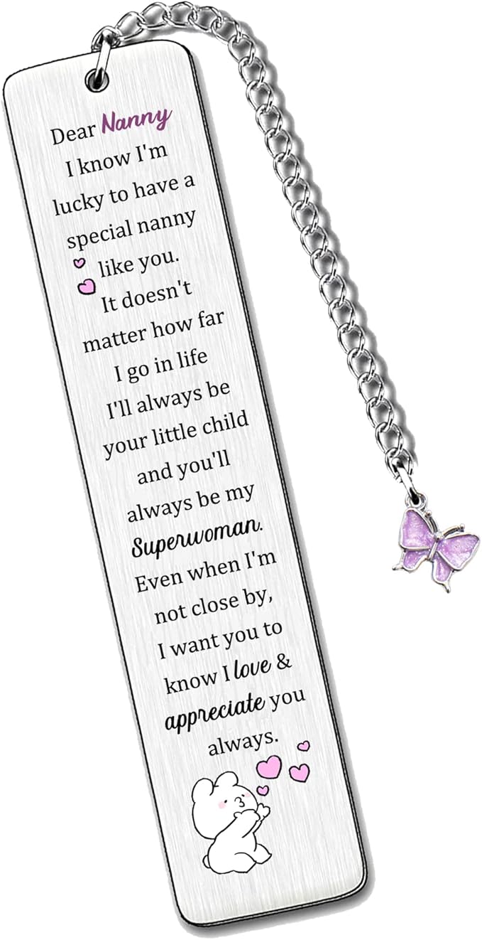 Nanny Bookmarks Mothers Day Gifts Bookmarker Nanny My Greatest Superwoman Birthday Present Retirement I Love Appreciate Keepsakes Christmas Thanksgiving Women Family Love Quotes Book Accessory Cute