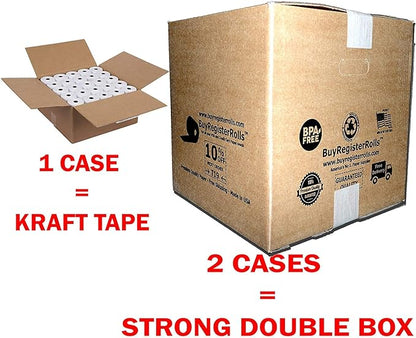 (10 Rolls - 50 GSM) 3'' x 95' White/Canary 2 Ply Carbonless Kitchen Printer Paper Cash Register Receipt Rolls for Star Micronics SP2000, UP389 VeriFone Omni 480, Printer 220, 250, 900 TMU 220