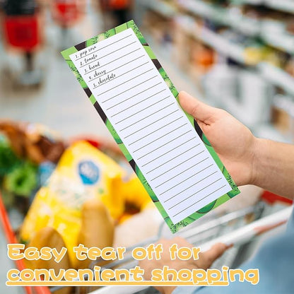 4 Pack Magnetic Note Pad for Fridge with Pen Holder, Totally 200 Sheets Grocery List Magnet Pad for Refrigerator Magnetic Shopping List Pad（Fruit Design）