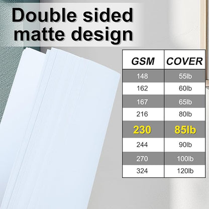 White Cardstock 8.5" x 11 "，30 Sheets Cardstock Paper 85 lb/230 gsm,Bright White Card Stock for Printer,Drawing,Gift tags,Invitations, Cards etc