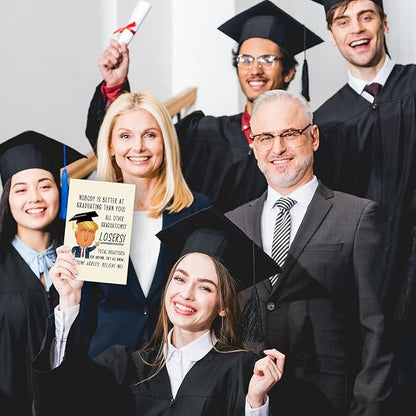 Humorous Trump Graduation Gifts for Him Her, Funny Graduation Card for Friends Women Men, Best Graduation Gift Card