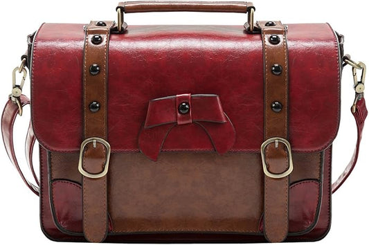 ECOSUSI Vintage Crossbody Messenger Bag Satchel Purse Handbag Briefcase for Women
