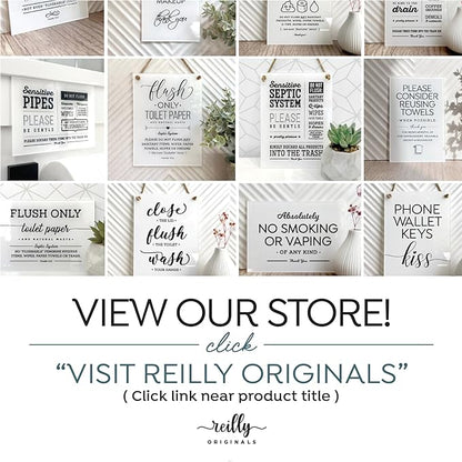 Reilly Originals Dry Erase Elegant Store Hours Sign with Rope ~ Marker NOT Included ~ 8x10 Inches